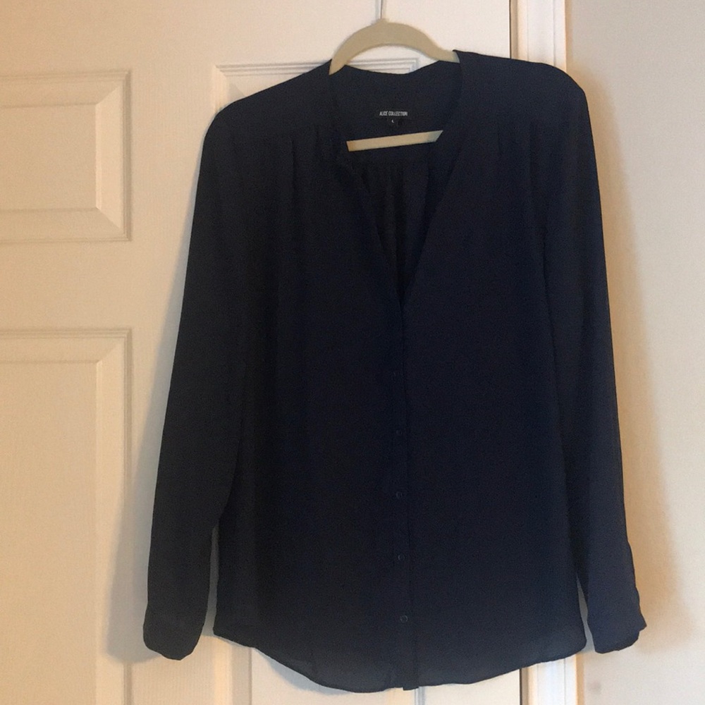 Silky nave blue blouse